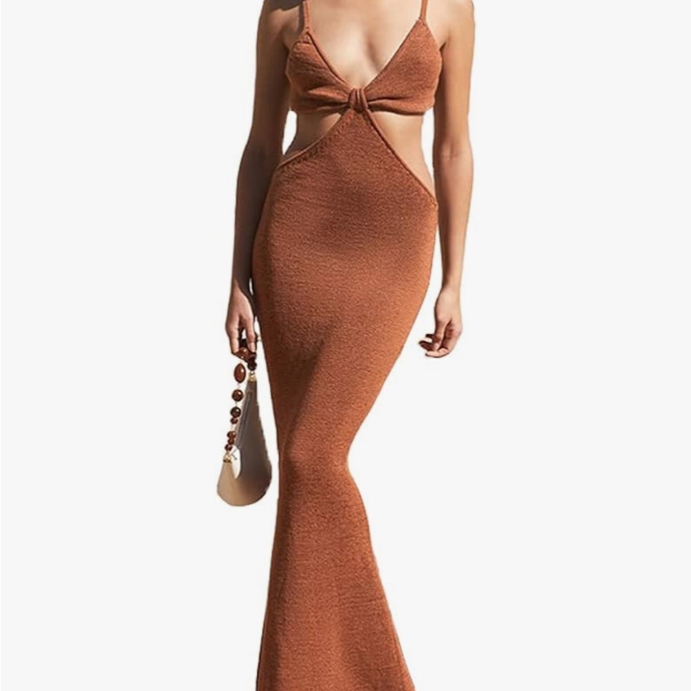 Elegant Brown Maxi Dress